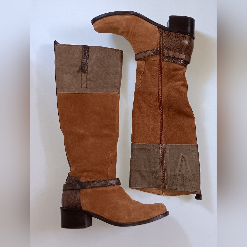Matisse Nola Knee High Cognac Suede & Leather Riding Boots 7.5 M